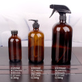 8oz 16oz 1000ml Empty Amber Glass Bottles with Black Lotion Pumps